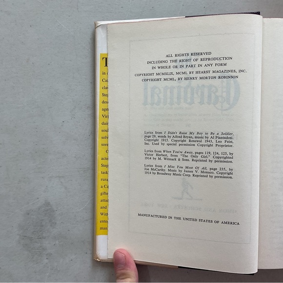 The Cardinal by Henry Morton Robinson Vintage Hardcover Book - Picture 4 of 6